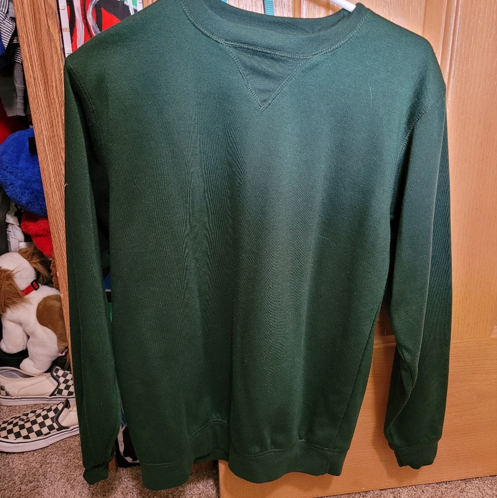 green heavy sweater